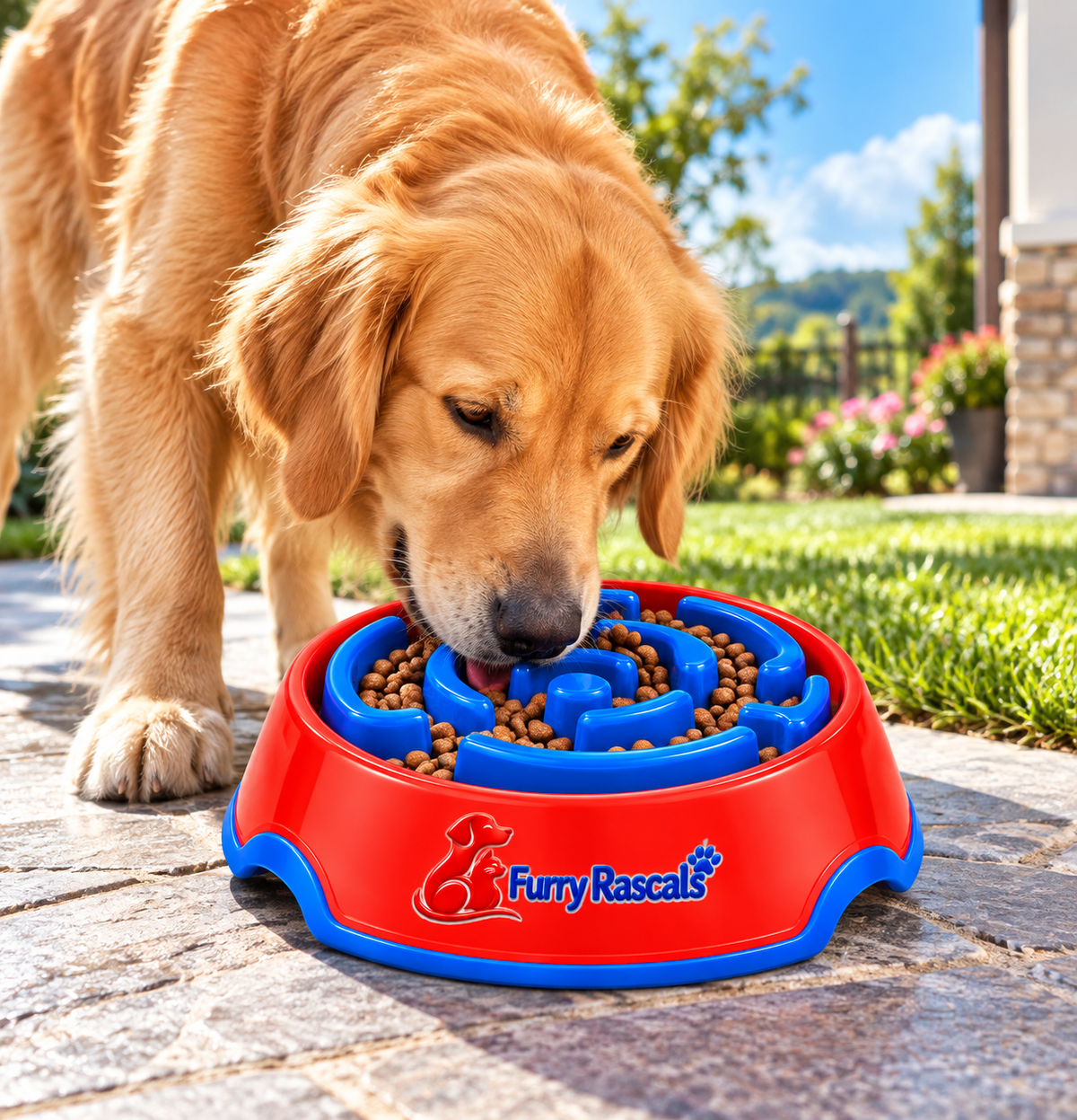 Slow-Feed Maze Bowl for Dogs & Cats