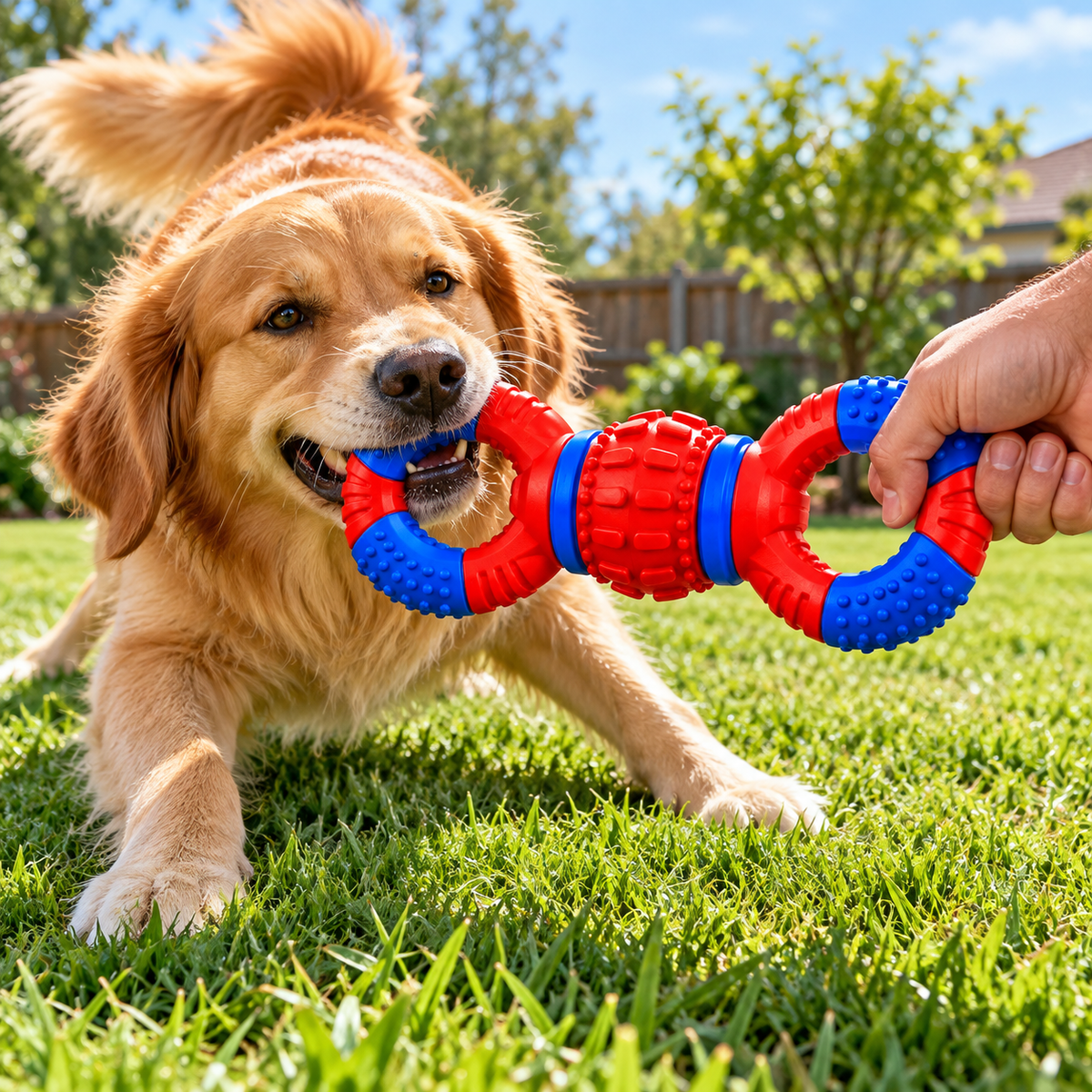Durable Rubber Tug & Chew Dog Toy