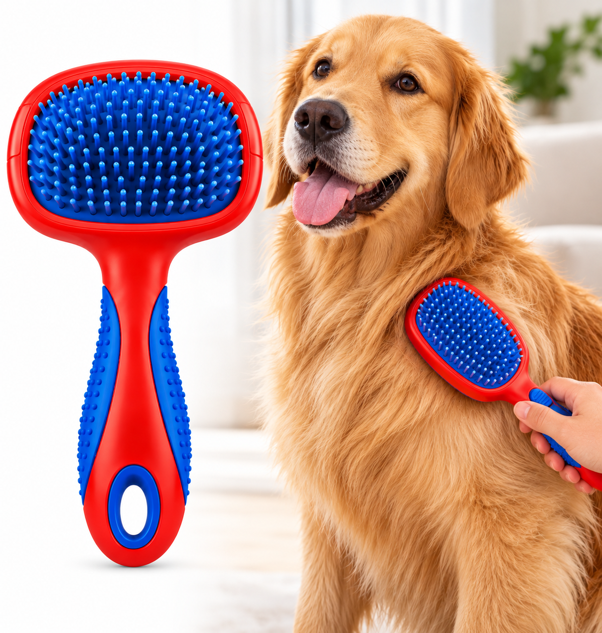Soft Bristle Grooming Brush for Dogs