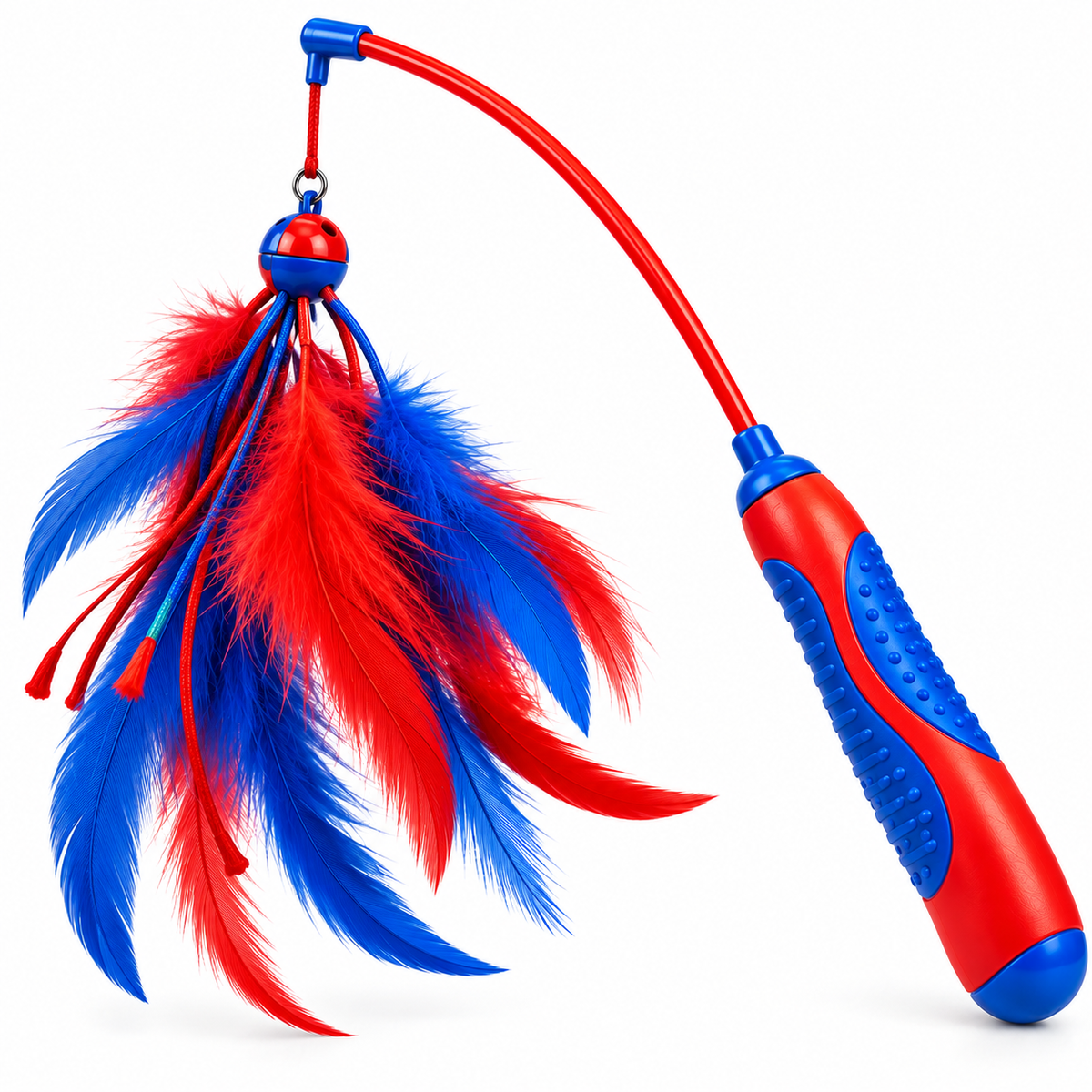 Interactive Feather Chase Wand Toy for Cats