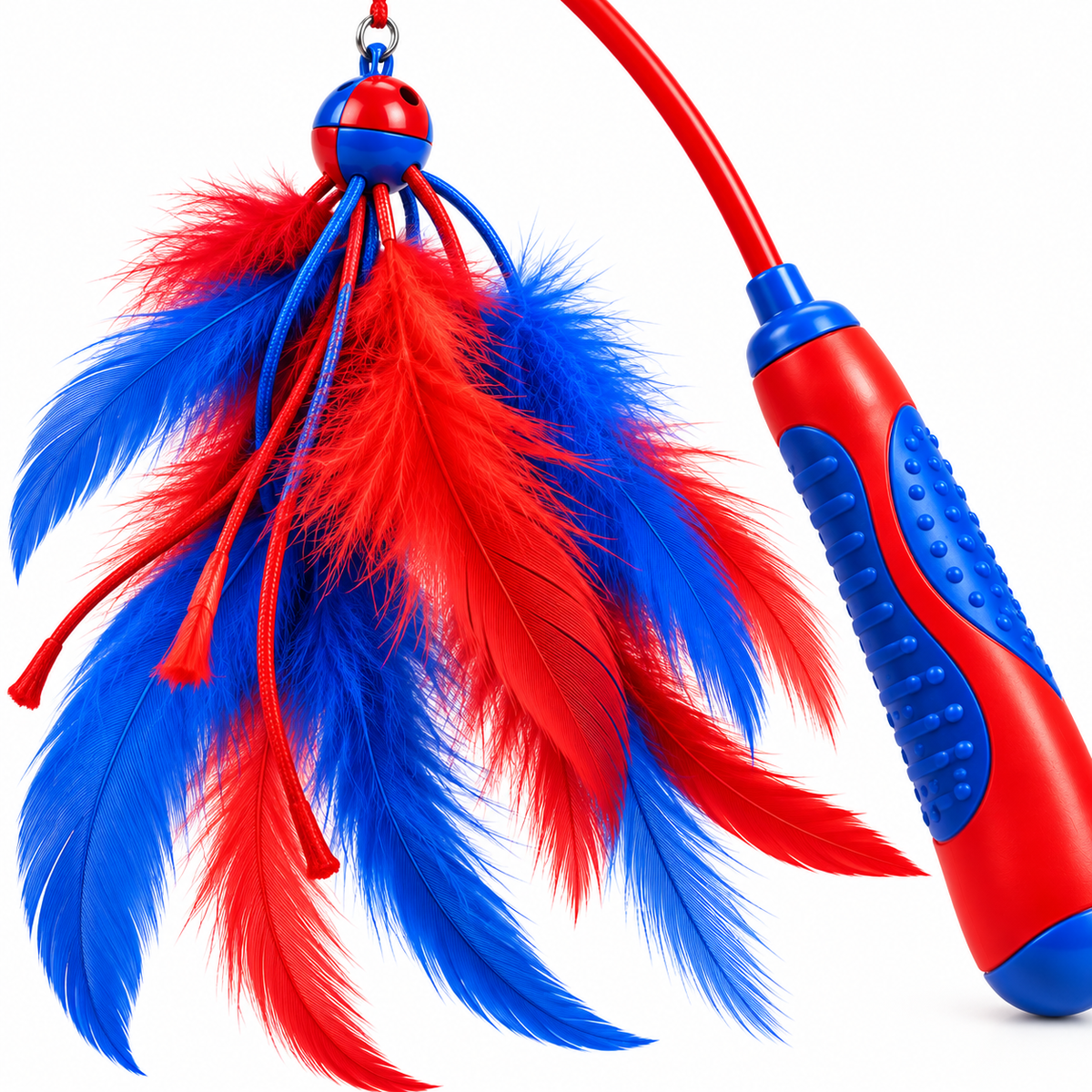 Interactive Feather Chase Wand Toy for Cats