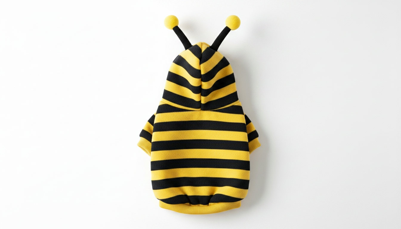 Cute Bee Design Pet Hoodie, Soft Winter Wear for Dogs & Cats