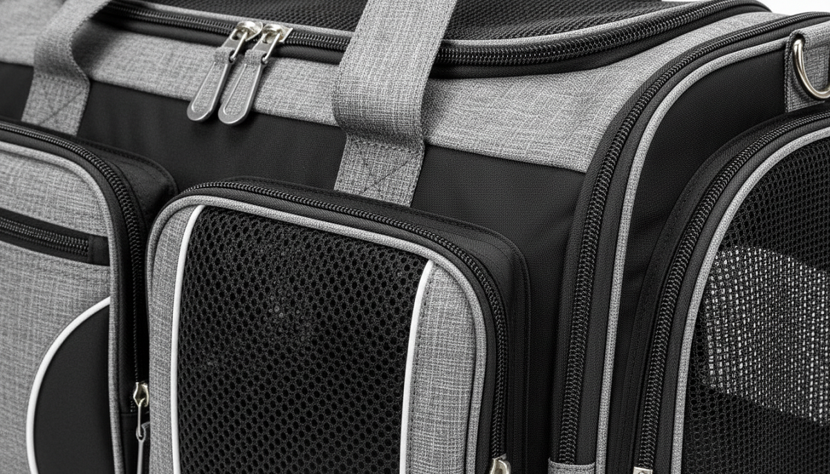 Soft-Sided Expandable Pet Carrier, Airline Approved Travel Bag, Medium Grey - Image 4