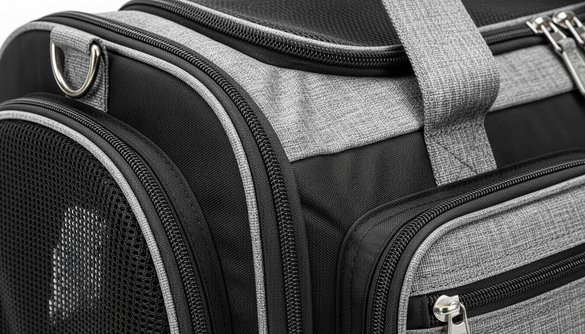 Soft-Sided Expandable Pet Carrier, Airline Approved Travel Bag, Medium Grey - Image 6